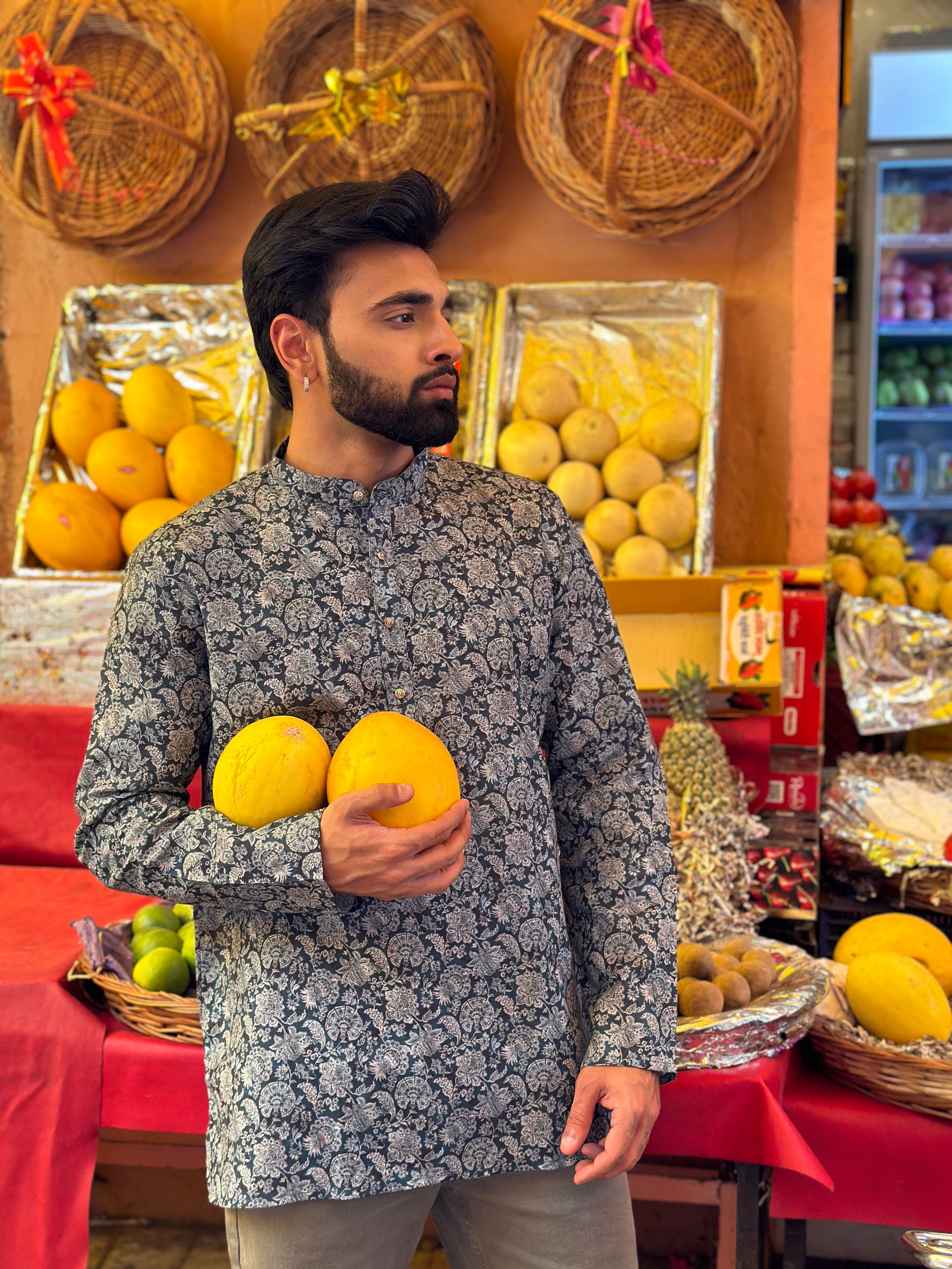 Floral Print Short Kurta
